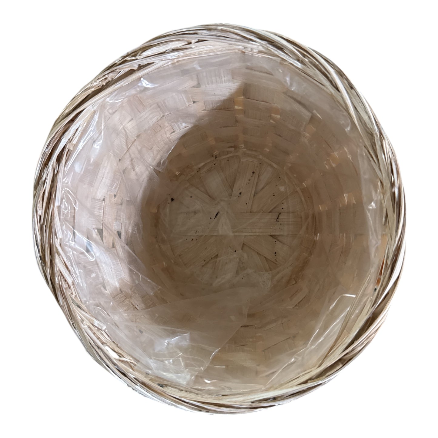 6” Pot Cover Basket Whitewashed (round)