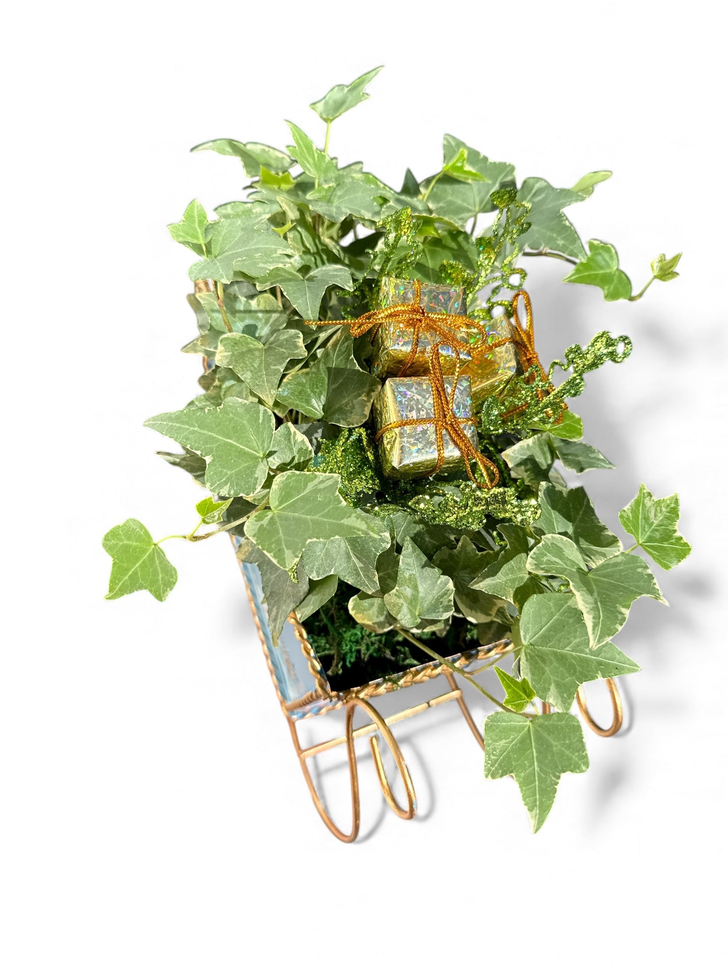 8" Metal Snowflake Sleigh