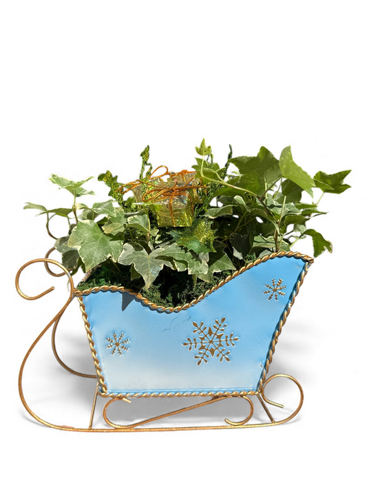 8" Metal Snowflake Sleigh