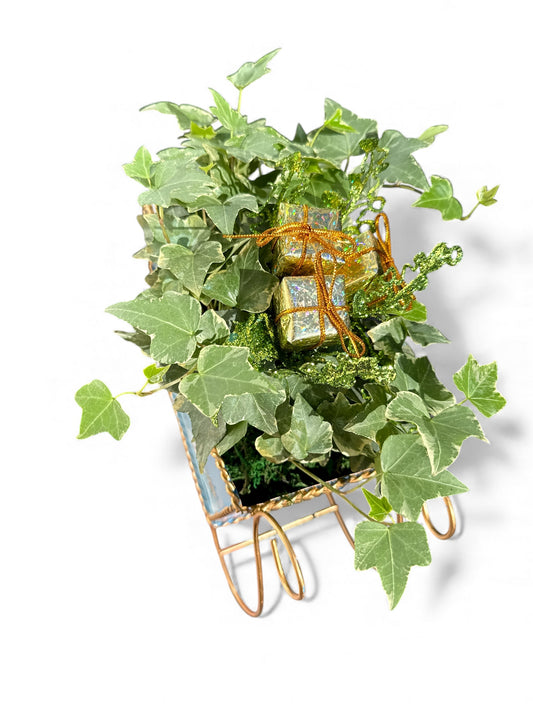 8" Metal Snowflake Sleigh